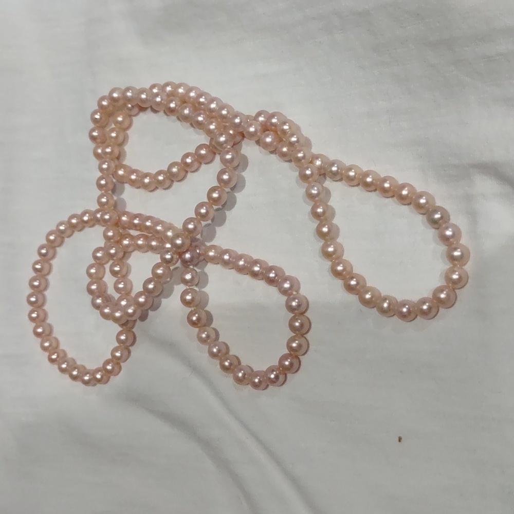 Pink Pearl Necklace, Cultured Freshwater Pearls